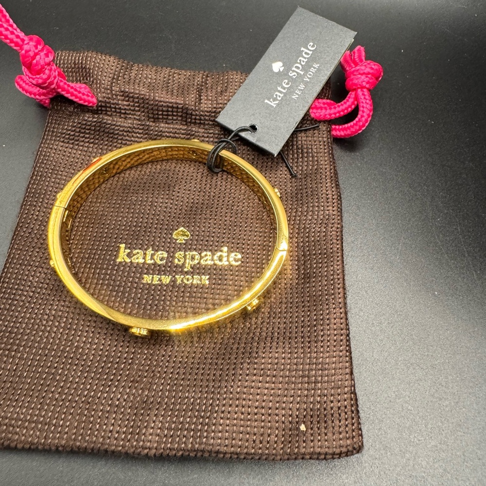 kate spade Gold Tone Hinged Bangle Bracelet
